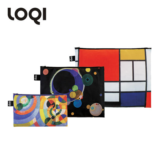 德国LOQI 博物馆系列 蒙德里安收纳袋 康定斯基 几个圈子 WK.SC 万用环保袋 ZP.MU.DE 再生环保材料 单肩可折叠 旅行大容量 防泼水 超轻50g可承重40斤 商品图1