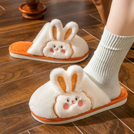 【超萌超可爱❗️兔兔毛绒保暖棉拖鞋】穿上5秒就暖脚的鞋子，日式卡通秋冬厚底毛绒绒拖鞋，洋气百搭地板拖棉拖，兔子蛇年本命年好礼物新年礼盒年货礼盒 商品图8
