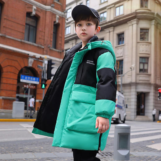 XBB-2216新款儿童羽绒服男童中长款加厚中大童男孩洋气冬装羽绒外套 商品图3