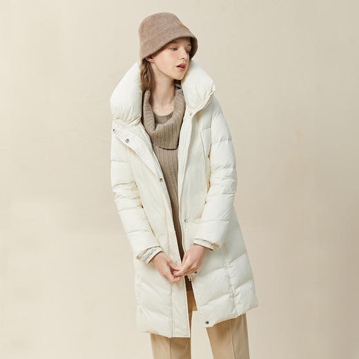 Famecoco范可儿原创双层立领羽绒服女中长款冬季保暖外套F228AD021 商品图2