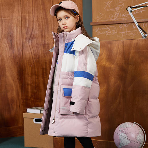 XBB-9597儿童羽绒服男童中大童帅气工装外套冬装新款童装女童中长款厚 商品图1