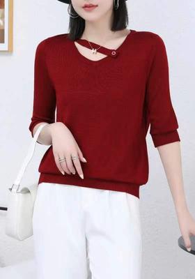 女中袖毛衣2204