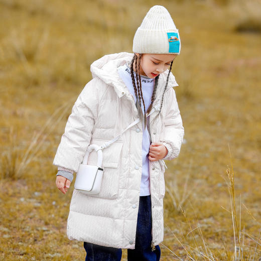 XBB-8805小猪吧啦女童羽绒服新款洋气中长款中大童小熊白鸭绒加厚秋冬外套 商品图3