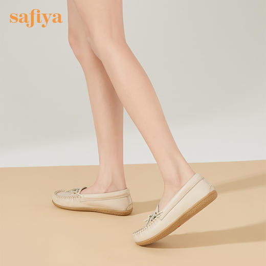 Safiya/索菲娅 商场同款2022秋季新款豆豆鞋舒适软底一脚蹬蝴蝶结百搭浅口单鞋 SF23111087 商品图3