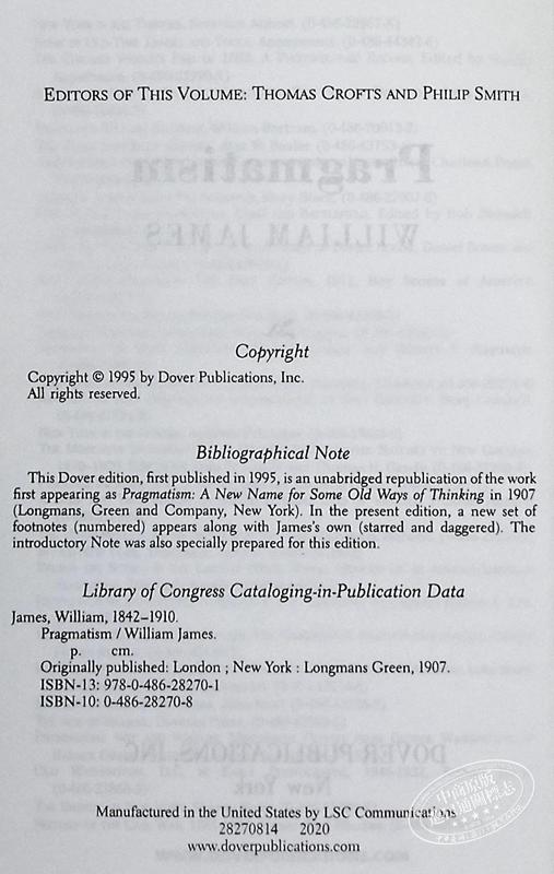 【中商原版】威廉·詹姆斯：实用主义 英文原版 Pragmatism William James 商品图4