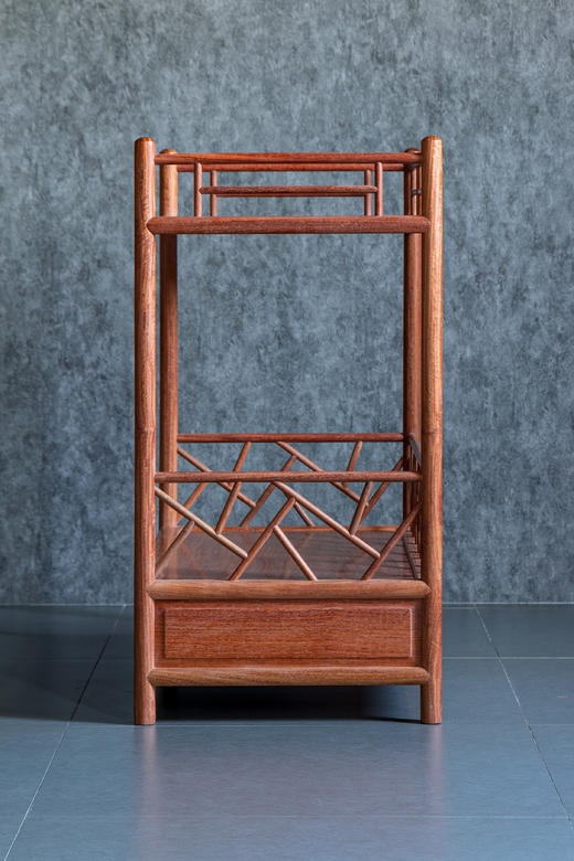 红桥红  家具严选  缅甸花梨(大果紫檀）  【72 冰裂纹 茶水架】 商品图7