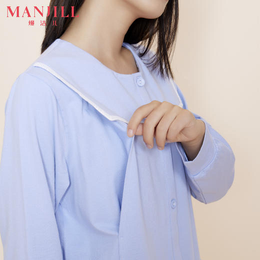熳洁儿 妈妈哺乳便捷家居服孕后期侧开口哺乳套装储暖不勒防尴尬哺乳家居服22703215 商品图1