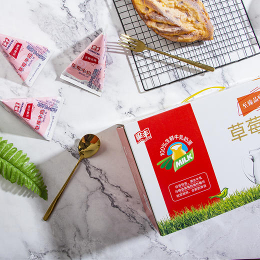 梁丰草莓牛奶整箱200ml*12盒 商品图2