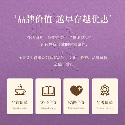 福鼎白茶丨绿雪芽 高山陈年2016年 白牡丹寿眉 虎年言茶饼 357g 礼盒 商品图4