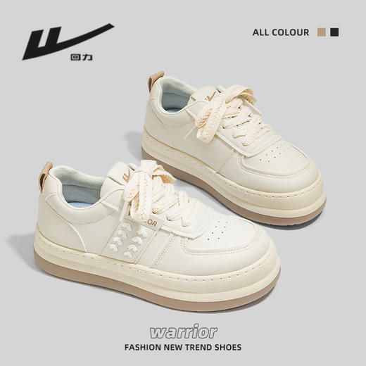 「6款颜色可选」回力小白鞋女 厚底麦穗女鞋ins潮透气圆头面包鞋 商品图0