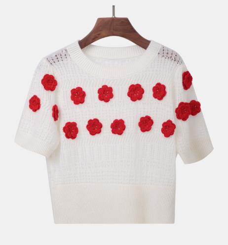 山羊绒花朵针织衫 商品图2