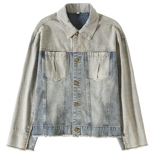 CryingCenter 怀旧洗水毛边复古牛仔反穿外套 哭喊中心 商品图4