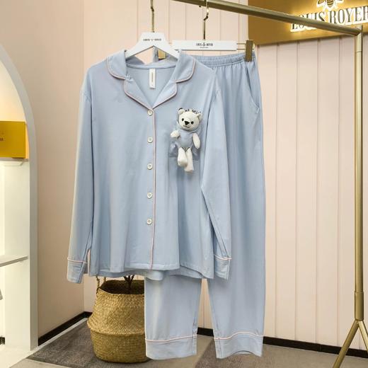 【限时折扣】利蜂气质小翻领口熊纯棉家居服 M-2XL 商品图6