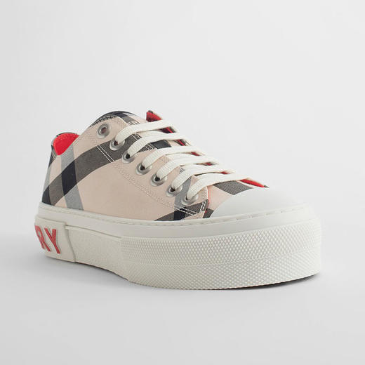 BURBERRY 巴宝莉 女士棉质格纹字母徽标休闲运动鞋 格子 8052565 A8795 商品图1