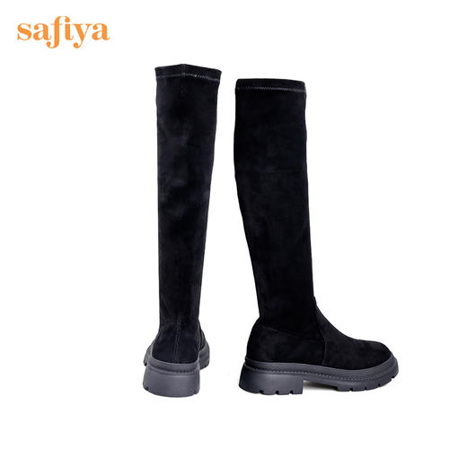 【新春秒杀】Safiya/索菲娅靴 子长靴女2022冬季新款网红高筒圆头松糕厚底瘦瘦靴女 SF24117031 商品图4
