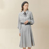 Famecoco范可儿磨毛衬衫裙女披肩领连衣裙腰带收腰显瘦F228FA010 商品缩略图4