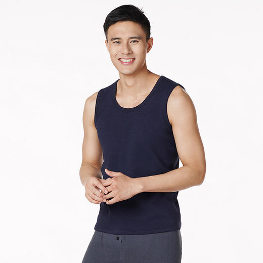 都市丽人都市锋尚强暖负15至负5度男士保暖背心导电丝-牛奶暖暖衣厚背心保暖衣FW24B1 商品图1