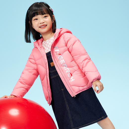 XBB-G9576儿童秋冬90绒羽绒服轻薄款男童女童字母款白鸭绒羽绒外套一件 商品图1