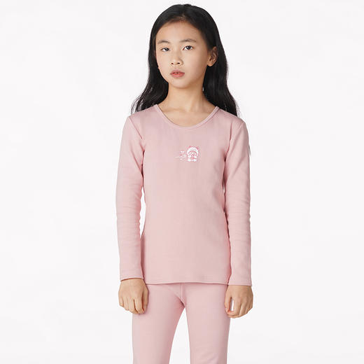 都市丽人眯雅佳舒暖负5度至5度童装棉质套装舒绒单面拉烫剪中套装保暖衣JW29A1 商品图4