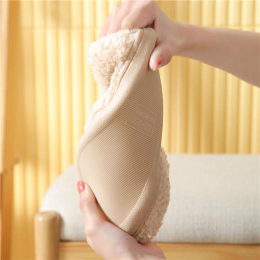 【踩在云朵一样舒服！情侣包跟棉拖鞋】穿上5秒就暖脚的拖鞋，日式可爱冬季室内居家外出防滑毛绒卡通拖鞋，洋气百搭地板拖棉拖 商品图5