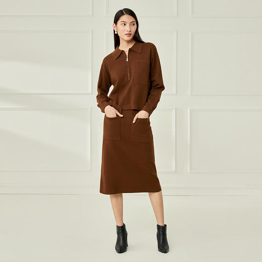 EITIE爱特爱秋冬新款时尚百搭显瘦修身保暖针织衫上衣女6701405 商品图4