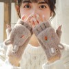2022新款可爱半指兔耳朵卡通胡萝卜保暖手套女休闲翻盖毛绒手套 商品缩略图1