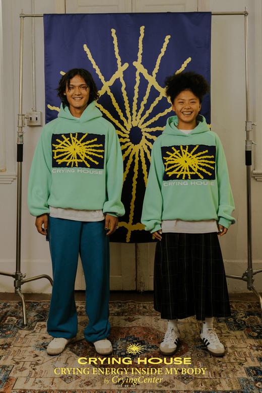 CryingCenter 泪屋系列 贴布印花稀有宝石绿520g重磅面料一件过冬 商品图5