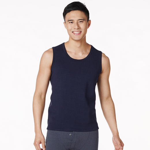 都市丽人都市锋尚强暖负15至负5度男士保暖背心导电丝-牛奶暖暖衣厚背心保暖衣FW24B1 商品图0