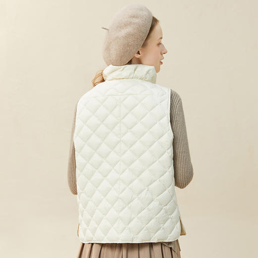 famecoco范可儿木耳花边轻薄羽绒马甲女小个子马夹内搭F228CR015 商品图1