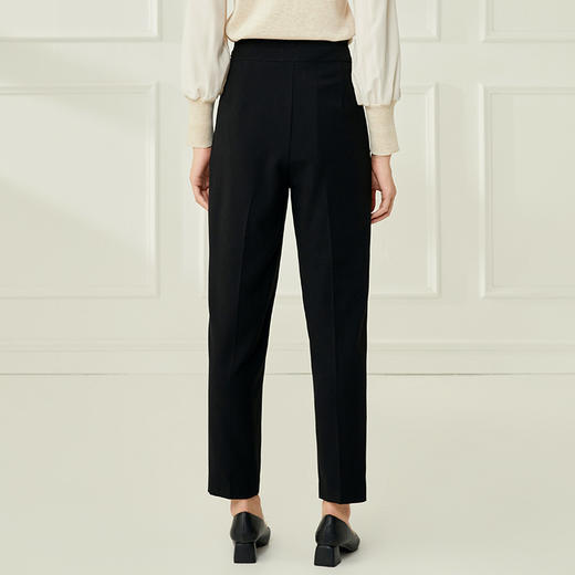 EITIE爱特爱高腰黑色小脚显瘦休闲哈伦裤通勤百搭时尚秋新款C2205010 商品图4