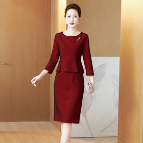 LC-2297秋冬婚宴高贵喜婆婆礼服气质丈母娘改良旗袍礼服连衣裙