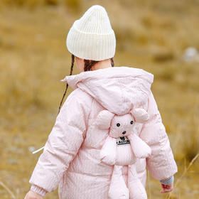 XBB-8805小猪吧啦女童羽绒服新款洋气中长款中大童小熊白鸭绒加厚秋冬外套