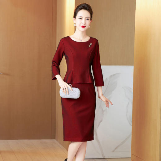 LC-2297秋冬婚宴高贵喜婆婆礼服气质丈母娘改良旗袍礼服连衣裙 商品图1