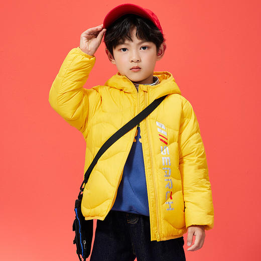 XBB-G9576儿童秋冬90绒羽绒服轻薄款男童女童字母款白鸭绒羽绒外套一件 商品图3