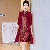 妈妈装年轻气质结婚礼服优雅高贵假两件连衣裙LC-2290 商品缩略图4