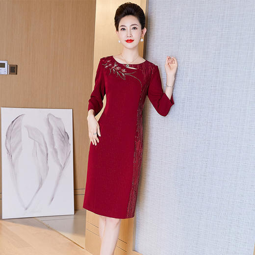 LC-2287秋冬优雅高贵喜婆婆婚宴礼服丈母娘结婚礼服连衣裙 商品图4