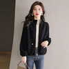 秋冬季立领小个子外套女，短款宽松洋气外搭开衫纯色抽绳拉链上衣厚CC-22-3607 商品缩略图1