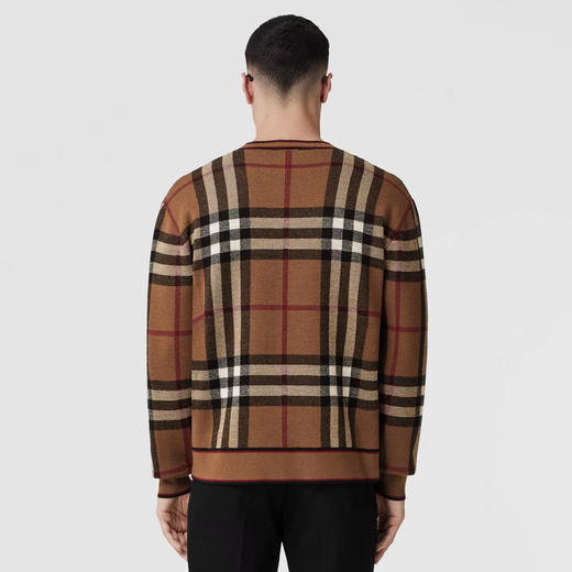 BURBERRY 巴宝莉 男士格纹羊毛提花圆领长袖针织衫 格子 8036603 A7028 商品图2