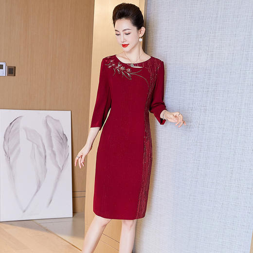 LC-2287秋冬优雅高贵喜婆婆婚宴礼服丈母娘结婚礼服连衣裙 商品图2