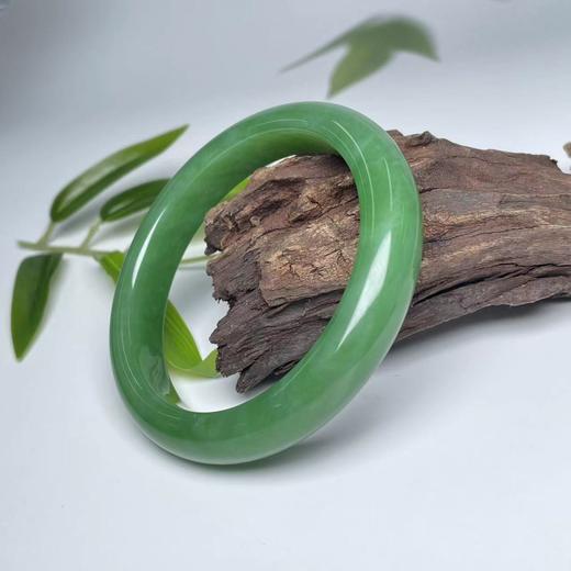 和田玉手镯-碧玉宽条 商品图0