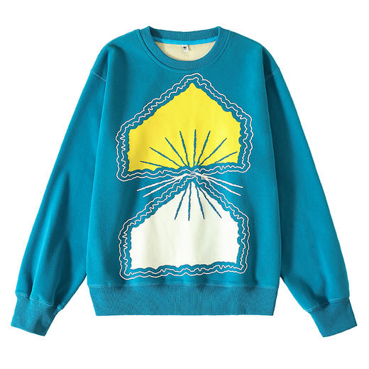 CryingCenter 泪屋系列 房与屋中庭烟花湖蓝色圆领加绒卫衣软糯 商品图4