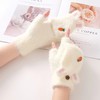 2022新款可爱半指兔耳朵卡通胡萝卜保暖手套女休闲翻盖毛绒手套 商品缩略图2