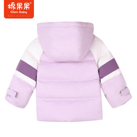 商场同款棉果果冬季男童女童工装外套连帽保暖抗冻拼色中长款羽绒服M422102922602 商品图3