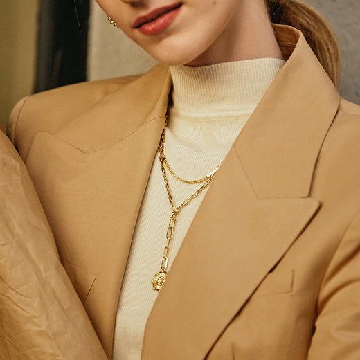 复古Y型链  ONCHIC Y型链扣金币项链毛衣链 商品图4