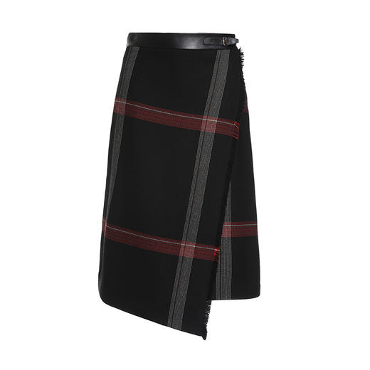 【100%绵羊毛】乔万尼春新款半身裙女英伦格纹EF3D810 商品图4