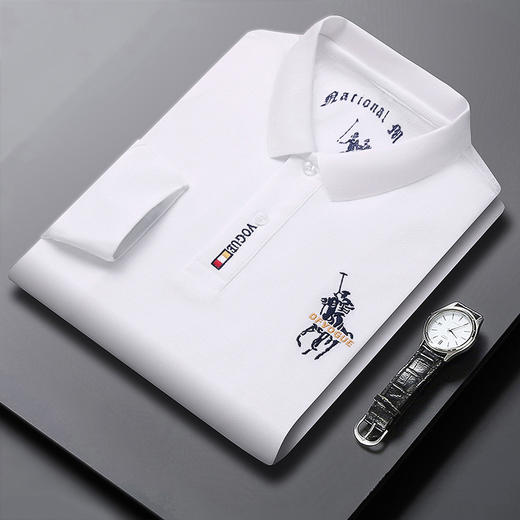 福利款~红览 纯棉polo衫男士商务休闲翻领长袖T恤3168 商品图1