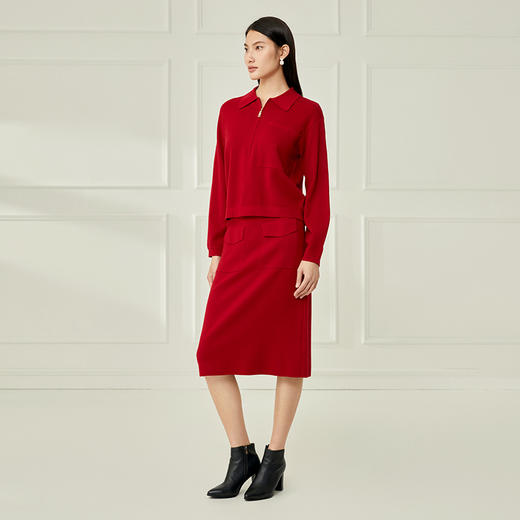 EITIE爱特爱秋冬新款时尚百搭显瘦修身保暖针织衫上衣女6701405 商品图9