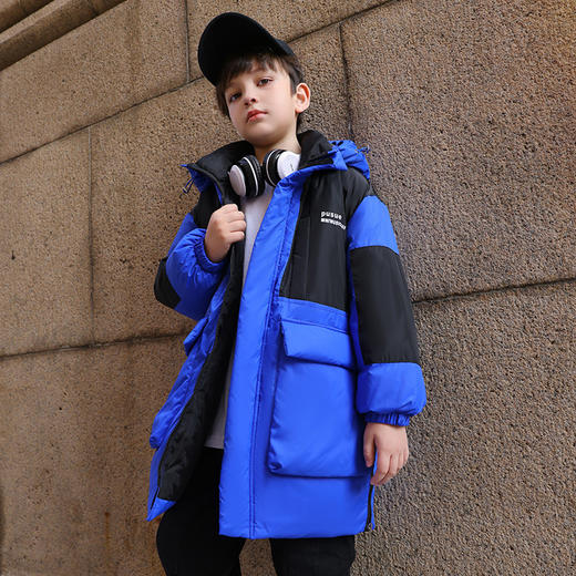 XBB-2216新款儿童羽绒服男童中长款加厚中大童男孩洋气冬装羽绒外套 商品图2