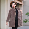 YCE A717-518 妈妈秋装贵妃水貂绒外套中长款50岁中老年女秋冬装大码仿皮草大衣 商品缩略图2