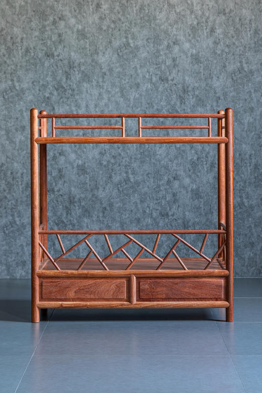 红桥红  家具严选  缅甸花梨(大果紫檀）  【72 冰裂纹 茶水架】 商品图9